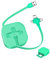 Gartmost Drei in einem Ladekabel, 3 in 1 Ladekabel einziehbar, 1 Meter Länge, Kompatible USB C(Type-C)/Micro USB/IP, Kompatibel mit Telefon, Android, Tablet (Grün)