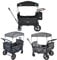 FableKids Bollerwagen Leo X2Plus mit Dach 2 Sitzplätze Faltbarer Transportwagen XXL-Hecktasche 5-Punkt-Gurt 360° Offroad Räder Fußbremse Oxford 600D Leinen Onyx Schwarz