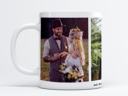 EKAM Personalised Mug, Custom Mug Add up to 4 Picture and Text, Customised Tea Mug Gift for Mum, Dad, Kids or Girls, Custom Picture with Stylish Name, Tea Coffee Mug (11oz)