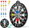 Doloowee 14-teiliges doppelseitiges magnetisches Kinder-Dartscheiben-Set, große Größe, Jungen-Spielzeug, Dartscheiben mit 12 Dartpfeilen, für drinnen und draußen, Party-Spiele, Spielzeug, Geschenke