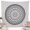 Hippie-Mandala-Wandbehang, Wandteppich, King-Size-Größe, 229 x 274 cm, schwarz, Boho-Elefant-Mandala, Wohnheim-Dekoration, Meditation, böhmische Baumwoll-Wandteppiche