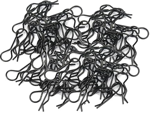 100-Stücke Schwarze Universal RC Auto Karosserie Pin R-Typ Clips Kompatibel mit 1/8 Maßstab Redcat HPI Himoto HSP ExceedRC Car Truck Buggy