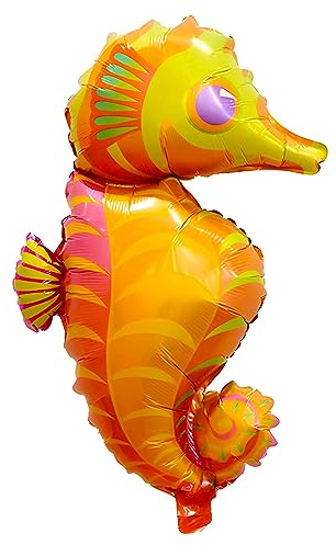 Folienballon Tier, Seepferdchen Design, ca. 95 * 55,5 cm - Perfekt für Kindergeburtstage, Partys, Dekorationen, Veranstaltungen, Feiern, Geschenke - Langlebig, Helium- oder Luftfüllung möglich