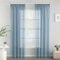Woaboy Gardinen mit Kräuselband Voile Vorhänge Wohnzimmer Transparent Sheer Curtains Stores Gardine Schlafzimmer Modern Schlaufengardinen 2er Set 140x260cm (BxH) Navy Blau