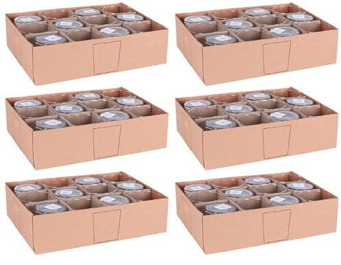 Tradineur - Pack de 6 Cajas de 12 Vasos Modelo Bodega - Capacidad: 360 ml - Fabricado en Vidrio Resistente - Apto para lavavajillas - Tamaño Aprox: Ø 8,8 x 9 cm - 72 Uds Totales