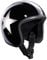 BANDIT Jethelm Star Black Glänzend Custom Biker Style Visier inklusive Black Gloss Star Open Helmet Starb (L)