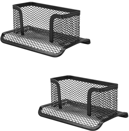 Porta biglietti da visita, 2 pezzi, colore nero, porta biglietti da visita, per scrivania in metallo, biglietti da visita, griglia per biglietti da visita, display per ufficio