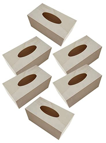 PRETYZOOM 6er-Box DIY Taschentuch Box Papier Halter Box Taschentuchbox Rechteckig Taschentuchbox-Abdeckung Holz Holzkiste Hölzern Kind Perlenschlamm Aufbewahrungskiste