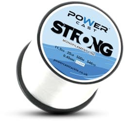 Strong Monofilament Fishing Line (Clear, 11.3kg/25lb - 500m/546yd- 0.45mm)