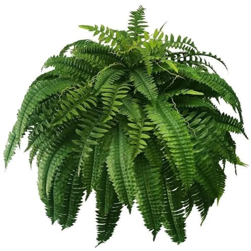Liummrcy Fougère artificielle d'extérieur - 94 cm - 66 feuilles - Fougères artificielles réalistes en plastique - Fougères décoratives en pot ou suspendues - Plantes artificielles pour extérieur,