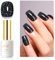 Imtiti Glitzer UV Nagellack, 15ML Schwarz Glitter Gel Nail Polish Soak Off Led UV Diamant Schimmer DIY Nail Starter Maniküre