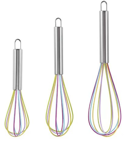 Batidora de 3 piezas, batidora de masa, batidora de acero inoxidable, batidora rápida, batidora manual de crema, batidora en espiral, herramientas para hornear