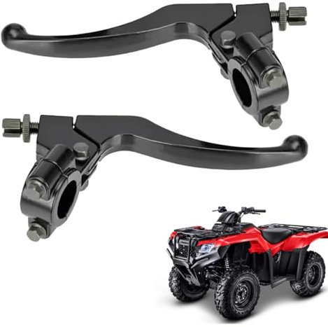 Qivine Bremshebel Motorrad, 22mm 7/8 Zoll Universal Kupplungshebel mit Barsch, Schwarz Aluminiumlegierung Lenker Kupplungsarmatur für 50CC - 125CC Motorrad Dirt Bike