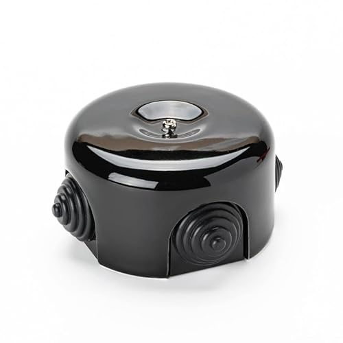 ORION LIGHTSTYLE Verteilerdose Keramik Affenschaukel Baldachin Deckendose Rosette Abzweigdose Abdeckung Schwarz