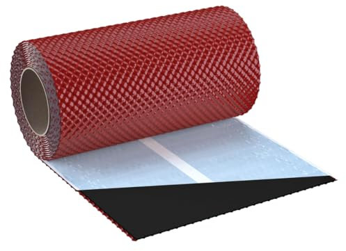 KAMINANSCHLUSSBAND FLEX 3D | Länge 5m | Breite 300mm | hochwertiges Aluminium und Butyl | Selbstklebend | Dach Wandanschlussband 3D Struktur (Kirsche RAL3011)