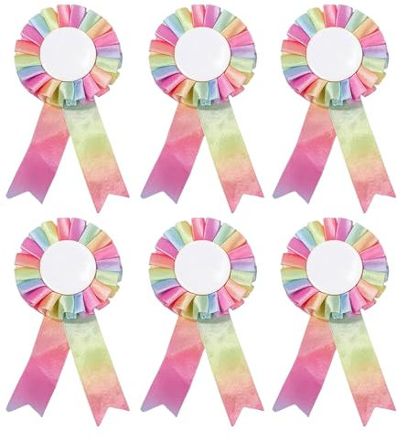 Oykrueats 6 Stück Hobby Horse zubehör,Hobby Horse Stoff Rosettes,turnierschleife Pferd Accessories,Horse Accessories für Sports Events,Pferdezubehör für Classroom Talent Shows DIY Party Supplies