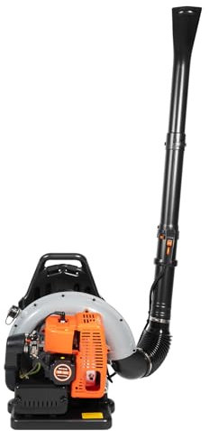 Benzin Laubbläser rückentragbar,Kraftvollem 2-Takt 63CC Motor,Benzin Laubbläser Laubsauger Benzin mit 1.8L Kraftstofftank,Luftmenge 0.3m³/s