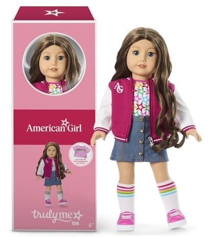 American Girl, Truly Me 18-inch Doll #126 with Dark-Blue Eyes, Long Wavy Brown Hair, Light Skin, for Ages 6+