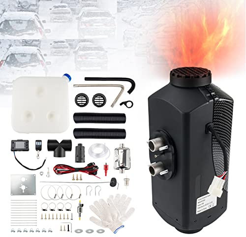 kW Luft-Diesel-Heizung, 12 V, Diesel-Park-Nachtheizung mit LCD-Schalter und Fernbedienung und Schalldämpfer und 10 l Kraftstofftank, Luft-Diesel-Heizung für PKW, LKW, Boot, Anhänger, Wohnmobile