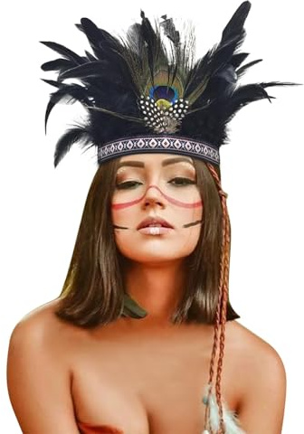 Feder Haarschmuck Damen 20er Jahre Accessoires Schwarz Federboa Feder Haarreif mit Künstlichen Blumen Fascinator Kopfschmuck für Damen Schwarz Feder für Karneval Cocktail Party Accessoires