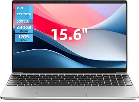 jumper Laptop, 15.6 inch HD Display Laptop, 5305U Processor, 12GB RAM 640GB Storage(512G SSD+128G eMMc), 5000mAh Battery, WiFi 5G, Keyboard Film UK.