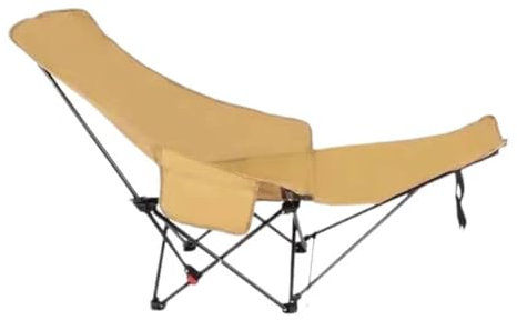Campingstuhl Klappbar, Angelstuhl Faltbar Ultraleicht, Liegestuhl Klappstuhl Faltstuhl, Sonnenliege Strandliege, Mit Verstellbarer Rückenlehne Fußablage(Khaki)
