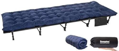 Semptec Urban Survival Technology Faltbares Feldbett: Ultraleichtes Feldbett mit XL-Feldbettauflage, bis 120 kg Tragkraft (mit Matratzenauflage, bequemes, Luftmatratze)