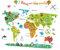 JOINPAYA Set Di Adesivi Murali Rimovibili Con Animali Dei Cartoni Animati Mappa Del Mondo Adesivi Murali in Pvc Per Bambini Stile Casuale