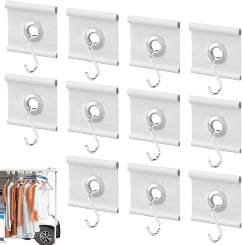 NICKLIN 12 Stück Kederleiste Haken, Kederöse für Kederschiene 5/6 mm-7/8 mm | mit Haken, RV Markisenhaken, Verschleißfest, Reißfest Rostfrei Kederschiene Zubehör, für Wohnmobile, Wohnwagen, Campingzelte