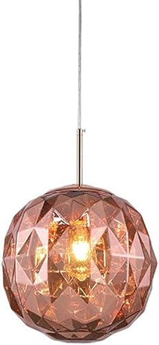 GONGKAI Stair chandelier E27 Nordic Single Head Glass Chandelier,Creative Light Luxury Lamps,Bar Bedroom Bed Double Stair-Rose gold 30 * 35cm