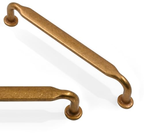 Asimerdeco 10 Pack Antique Brass Cabinet Pulls 5 Inch(128mm) Kitchen Cupboard Handles Solid Zinc Alloy Cabinet Hardware Drawer Pulls