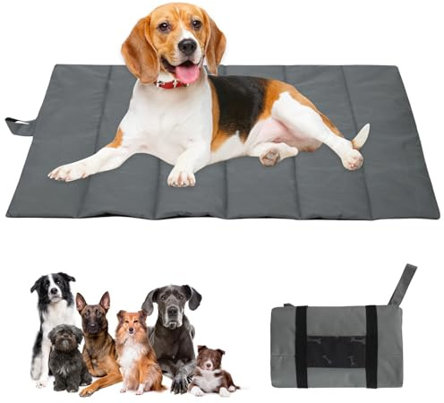 BORDEAG wasserdichte Hundematte, Hundedecke für Unterwegs, 108 * 66CM Faltbare wasserdichte Hundedecke, Hundedecke Outdoor, Große Reisedecke für Haustier Camping Hundebett für Hunde Katzen