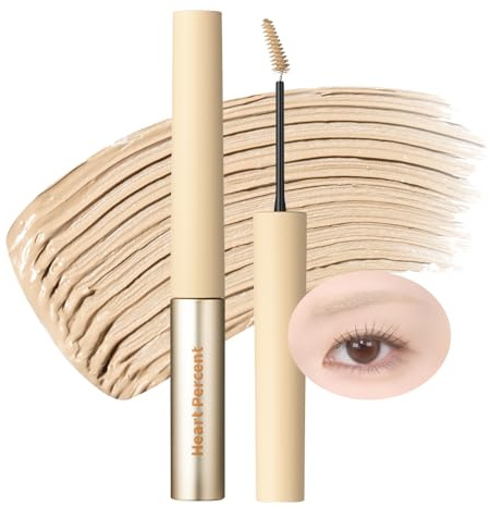 Heart Percent Dote On Mood Fake-Up Browcara, Waterproof Volumizing Long-Lasting Brow Pencil, Fast Fix Ultra-Fine Eyebrow Color Mascara, Cruelty Free, Vegan, 16g, 01. Pale Blonde