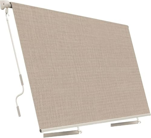 Aeffe Tenda da Sole a Caduta 250 x 200 Centimetri cm Avvolgibile, Estensibile, Struttura in Alluminio Tessuto 280gr/mq (Beige 250x200)
