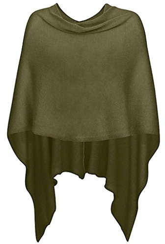Mississhop 221 Poncho aus Mischgewebe für Damen Cape Überwurf One Size Khaki