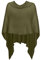 Mississhop 221 Poncho aus Mischgewebe für Damen Cape Überwurf One Size Khaki