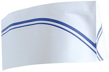 García de Pou 155.05 Gorros Ajustables Barco Franjas, 28 cm, Set de 100, Azul y Blanco
