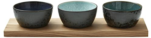 BITZ Kabarett-Set 39 x 13 cm Dia. 12 x 6 cm 4-teilig Schwarz ass/hell