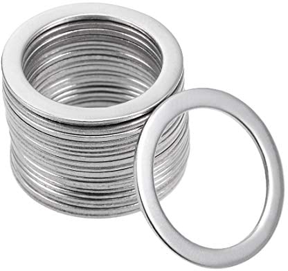 sourcing map 20uds 14mm x 20mm x 0.8mm 304 Inoxidable Acero Plana Arandela para Roscado Perno