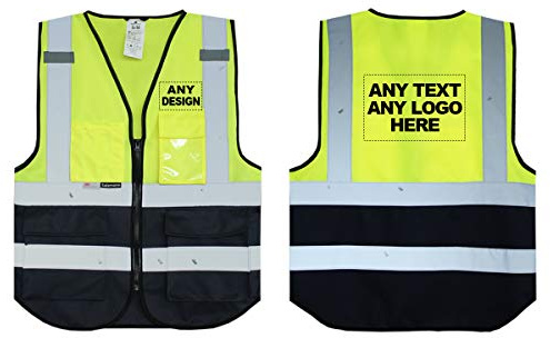 Salzmann Warnweste mit Logoaufdruck | XS-4XL | Zweifarbiges Design | Mit 3M Reflektierendem Material | Entspricht EN20471 (Kl. 1)