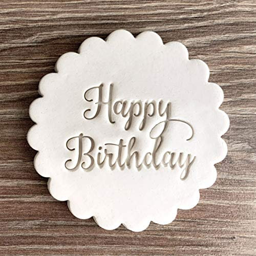 Happy Birthday Fondant Embosser or Cookie Stamp Icing Frosting Biscuit Stamp