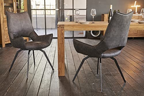 KAWOLA SIVO Esszimmerstuhl, Wohnzimmerstuhl, Design Stuhl, Drehstuhl Stoff anthrazit