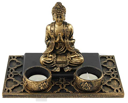 Decohouse - Centro Buda Decorativo - Centro Jardin Velas Zen - Regalo Original Barato