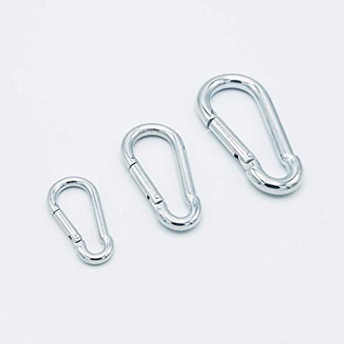 Fitness Health Heavy Duty Carabiner - 8cmx4cm Snap Lock Hook Carabiner - Opening Width 1 cm - Cable Machine Bar Attachment - Multi-Purpose & Corrosion Resistant Hook - Ideal For Climbing, Camping