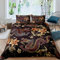Bettwäscheset für Jungen mit Drachen-Motiv, goldfarben, exotisches Blumenmuster, für Kinder, Teenager, chinesisches Erbe, historisches östliches Motiv, Schlafzimmerkollektion, 2-teilig
