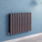 Acezanble∣Anthracite Radiators Double Oval Column Panels Horizontal 600mm Wide Low Radiator Centre Heating for Bathroom Kitchen Living Room Small Large Average