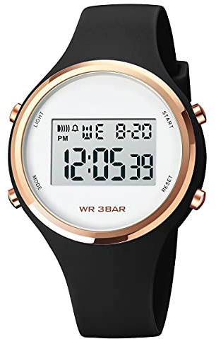 Digitaluhr Damen Armbanduhr Jelly Süßigkeiten Farbe Buntfarbig Frauen Uhren Damenuhr mit Silikonarmband Wecker Stoppuhr LED Uhr 3 ATM Wasserdicht Outdoor Sportuhr für Mädchen Kinderuhr Junge Uhren