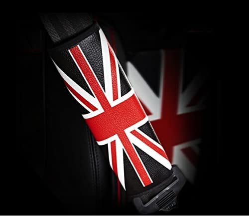Qirc Auto Sicherheitsgurt Schulterpolster British Union Jack Sicherheitsgurt Schulterpolster 1 Stück (schwarz)