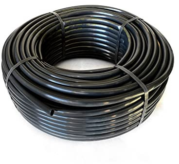 JARDIN202 - Tuberia de Riego por Goteo 12 mm | Sin goteros | Negra lisa | Rollo de 100 metros