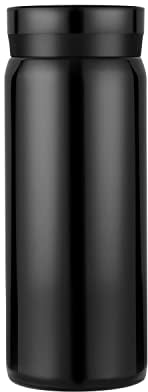 Petite Gourde Isotherme – Bouteille d’Eau Mignonne, Thermos Isolé Sous Vide pour Boissons Chaudes et Froides, Garde 12H Chaud & 6H Froid (200 ml) Noir